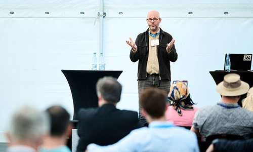 Ulrik presenting at International Drone Show